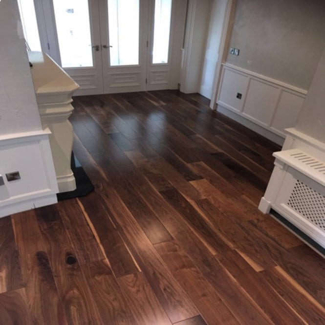 American Walnut Noce Smooth Lacquered Engineered Wood Flooring 14/3mm x 125mm