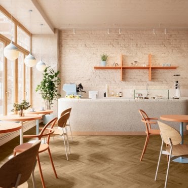 BerryAlloc Chateau+ Texas Light Brown Laminate Herringbone Flooring, 8mm, Splash & Scratch Resistant, Click System, 2.04m2