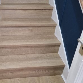 Coral Kingston Real Oak Vinyl Stair Tread & Riser, DIY Friendly, 1 Step
