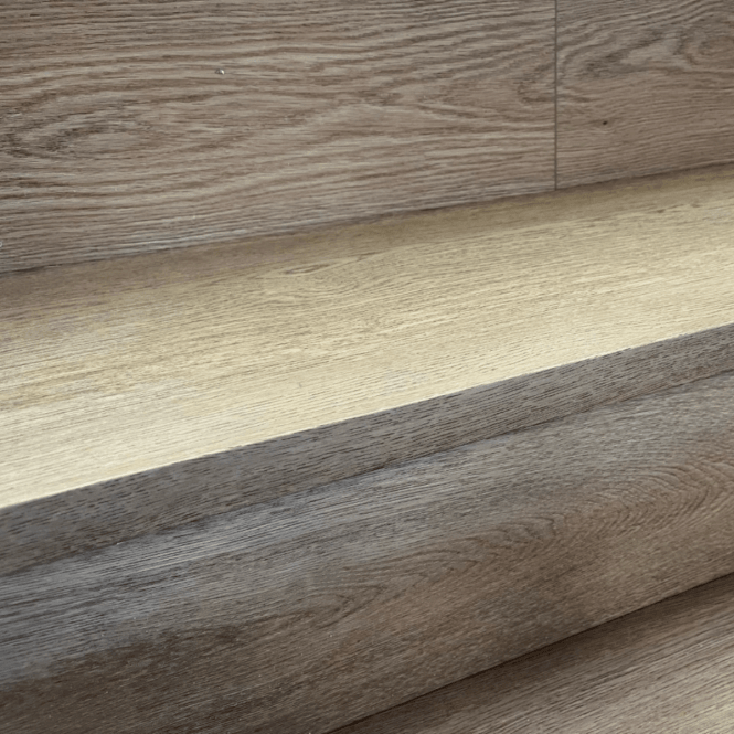 Coral Port Elizabeth Natural Oak Vinyl Stair Tread & Riser, DIY Friendly, 1 Step