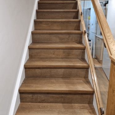 Coral St Lucia Dark Oak Vinyl Stair Tread & Riser, DIY Friendly, 1 Step