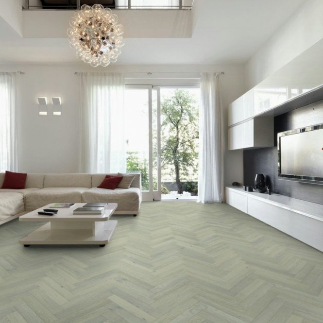 Engineered Flooring, Toulouse White Oak Herringbone, 15/4mm x 90mm x 450mm, Brushed & Lacquered