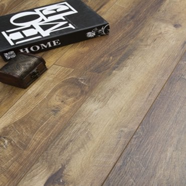 Lofthouse Calgari Dark Oak Laminate Plank Flooring, 15mm, Underlay Attached, V Groove System, 1.20m2