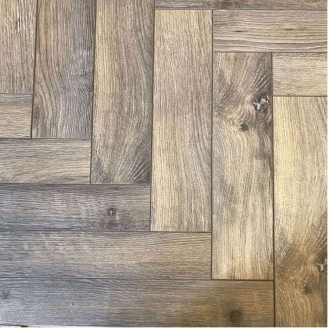 Knot and Grain Richmond Grey Oak Herringbone Parquet Laminate Flooring 12mm