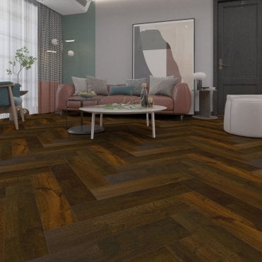 Rye Oak Herringbone Parquet Laminate Flooring 14mm - Underlay Attached (2mm)