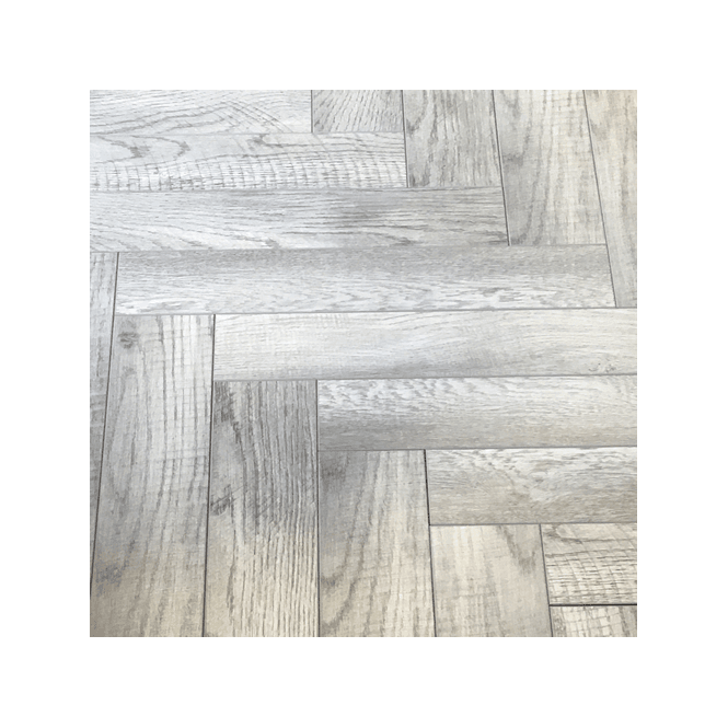 Knot and Grain Westminster Grey Oak Herringbone Parquet Laminate Flooring 12mm (AC4 Version)