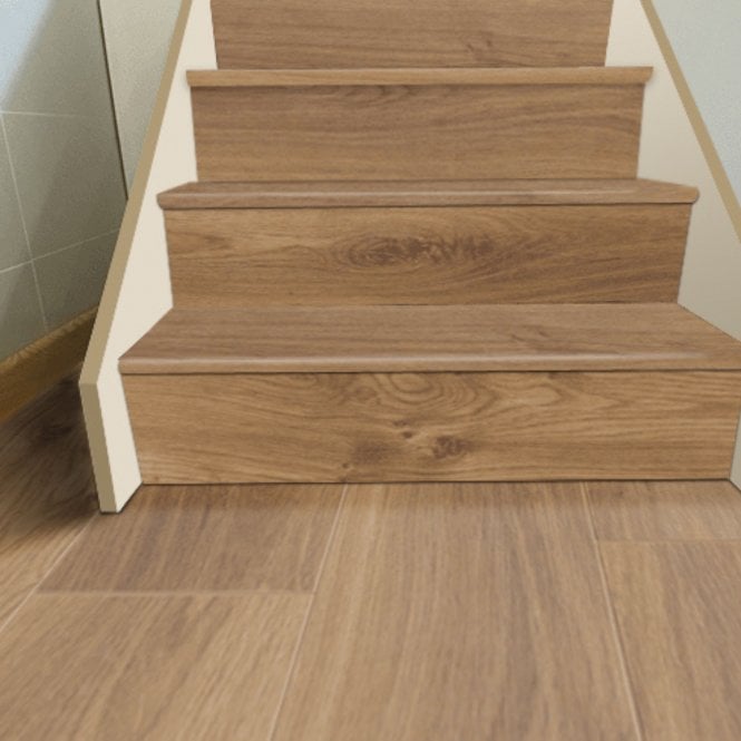 Lofthouse Netherlands Natural Oak Laminate Stair Tread & Riser, DIY Friendly, 1 Step